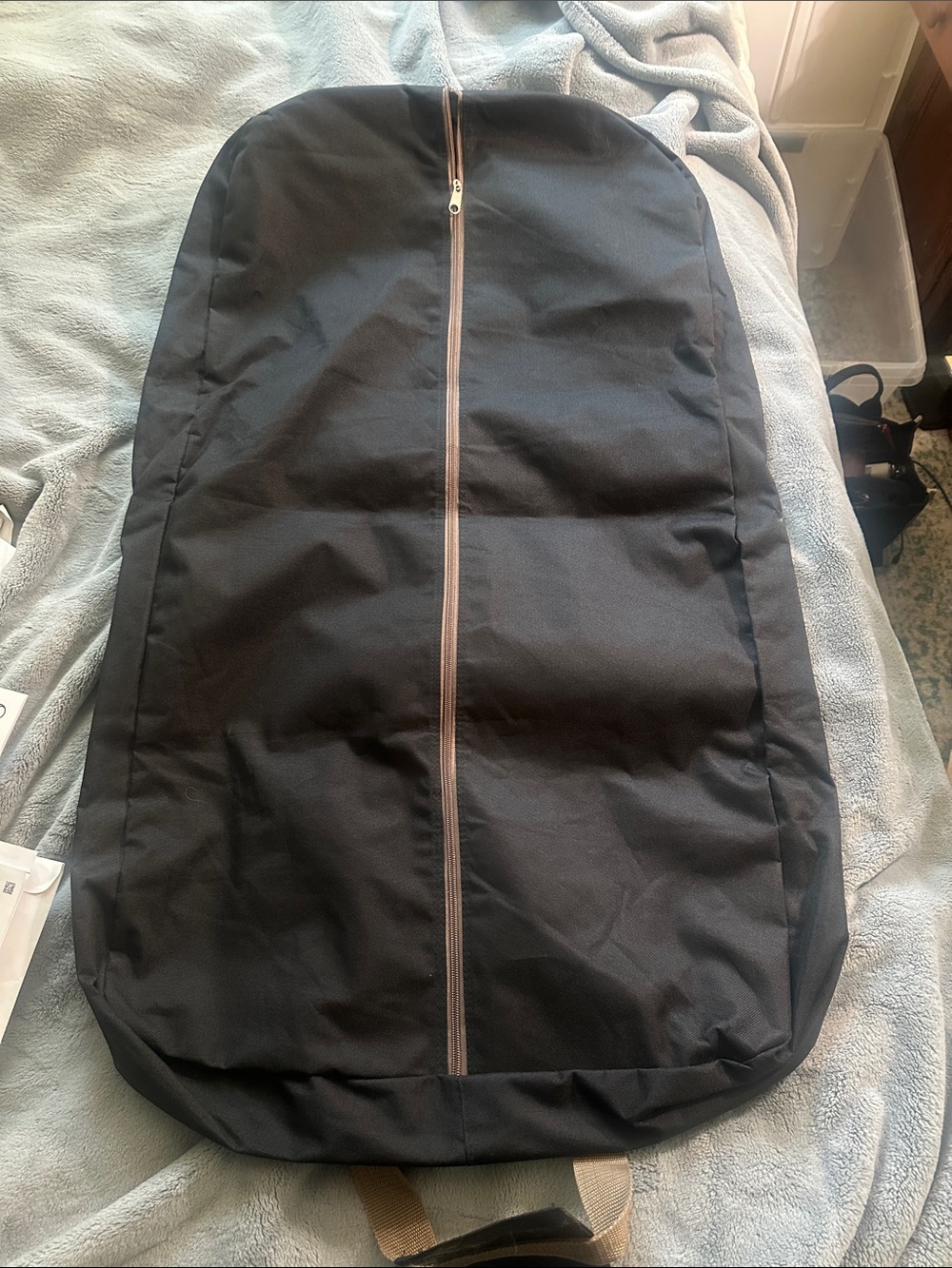 Men's Black Travel Garment Bag with Front Zip